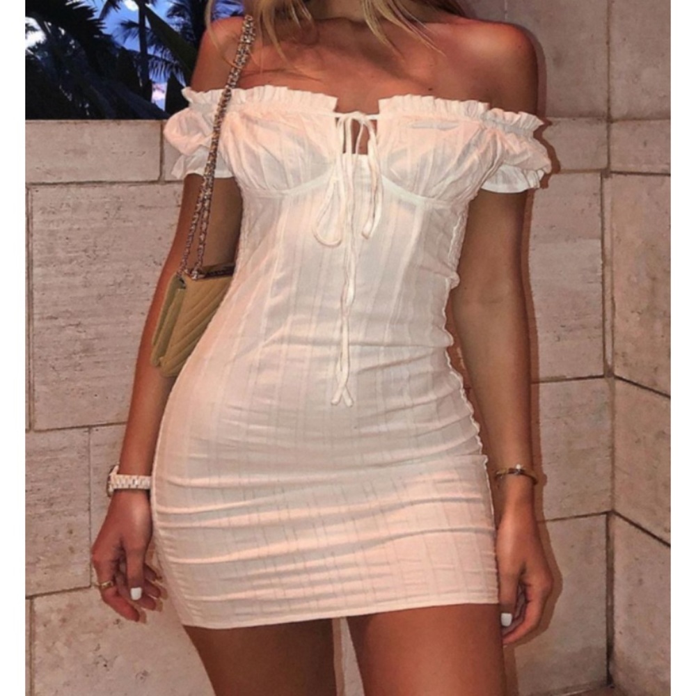 White Fox off the shoulder dress